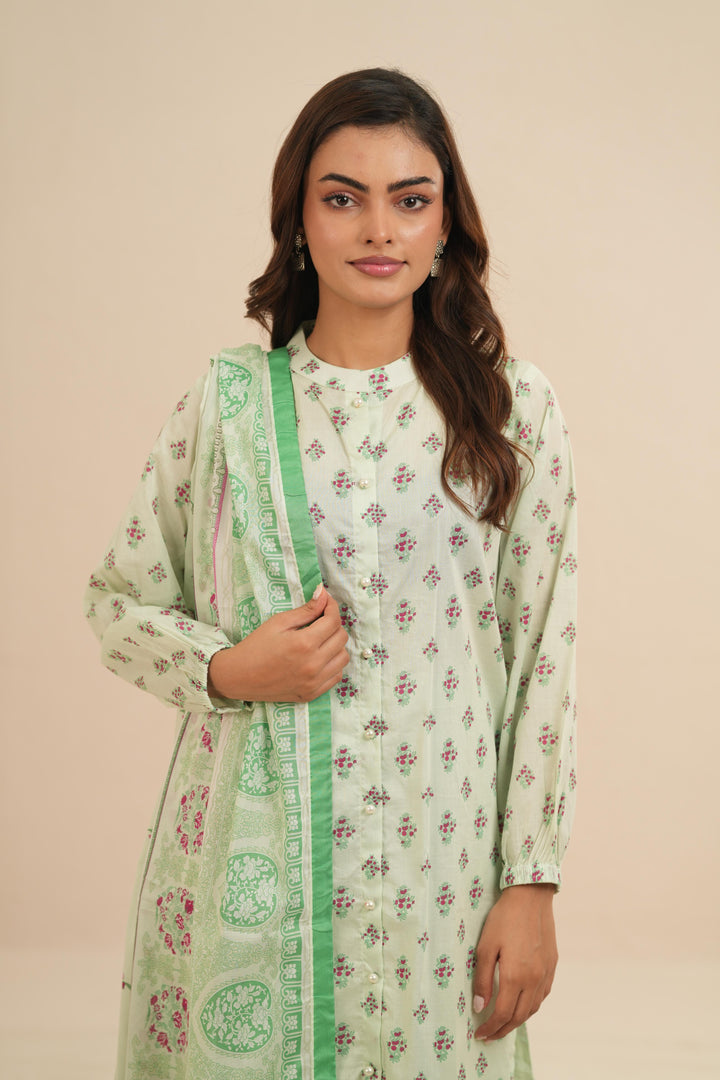 Viscose Lawn Light Mint Stitched Suit - Nishat