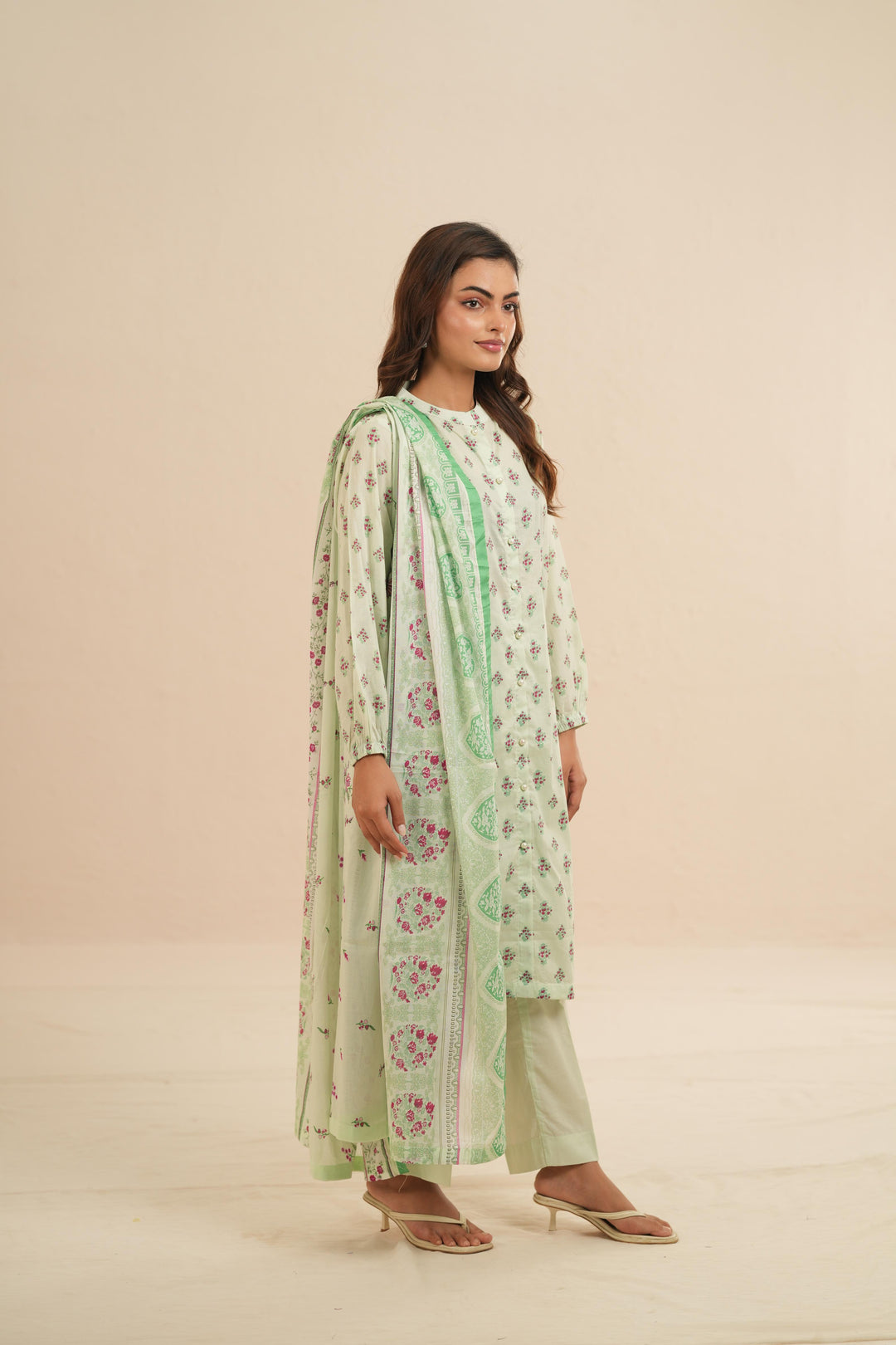 Viscose Lawn Light Mint Stitched Suit - Nishat