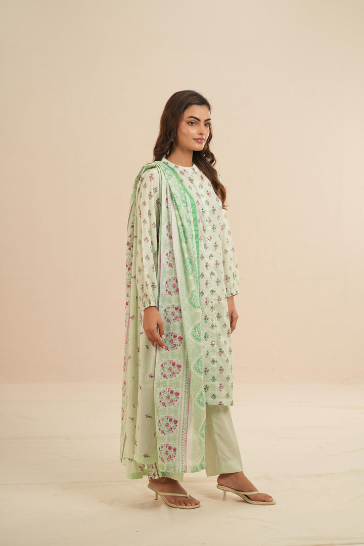 Viscose Lawn Light Mint Stitched Suit - Nishat