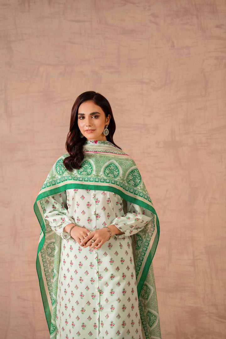 Viscose Lawn Light Mint Unstitched Suit - Nishat