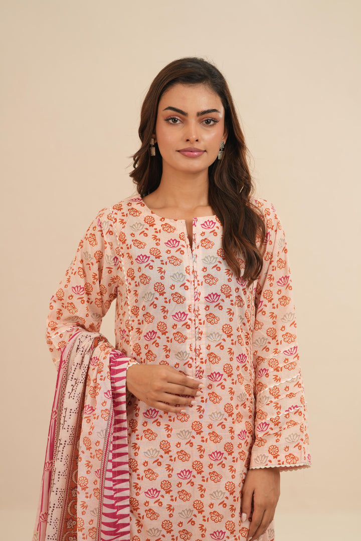 Lawn Mauve Stitched Suit - Nishat