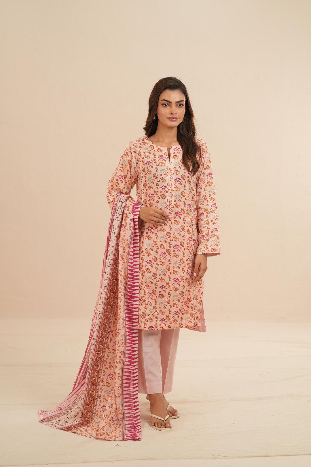 Lawn Mauve Stitched Suit - Nishat