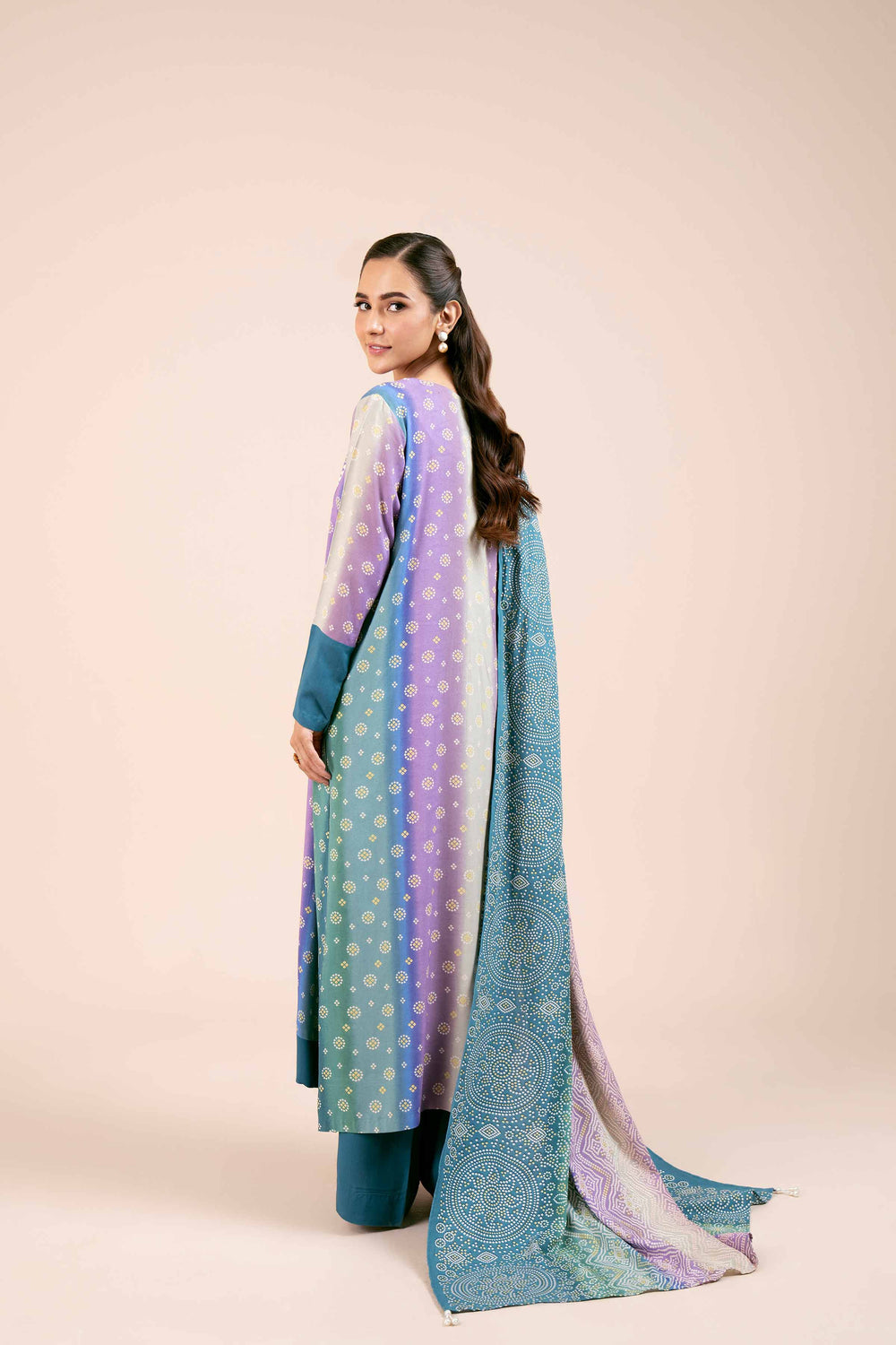 Printed Linen Multi Stitched Suit - Nishat