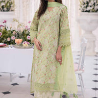 Embroidered Printed Cambric Mint Green Stitched Suit - Nishat