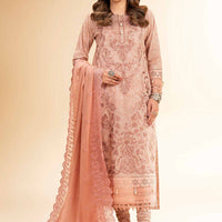 Embroidered Printed Cambric Tea Pink Stitched Suit - Nishat