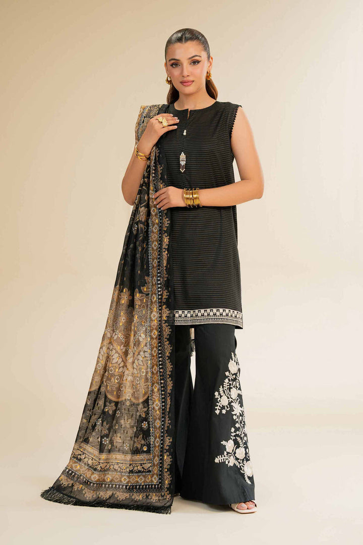 Embroidered Black Stitched Suit - Nishat