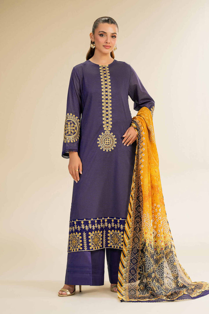 Embroidered Yellow Stitched Suit - Nishat