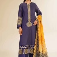 Embroidered Yellow Stitched Suit - Nishat