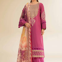 Embroidered Pink Stitched Suit - Nishat