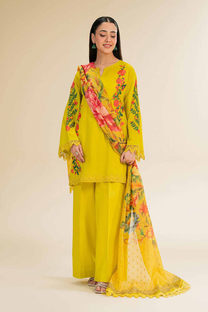 Embroidered Yellow Stitched Suit - Nishat