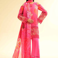 Digital Printed Embroidered Pink Stitched Suit - Nishat