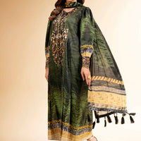 Digital Printed Embroidered Green Stitched Suit - Nishat