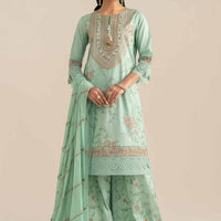Embroidered Aqua Stitched Suit - Nishat