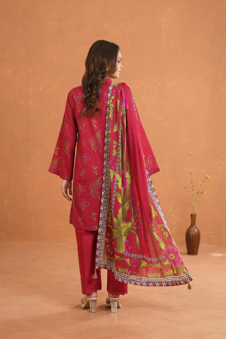 Lawn Fuchsia Stitched Suit - Nishat