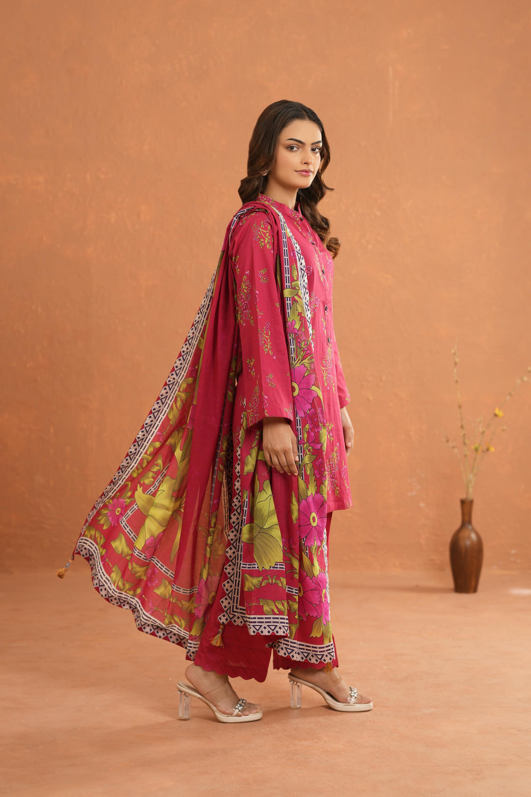 Lawn Fuchsia Stitched Suit - Nishat