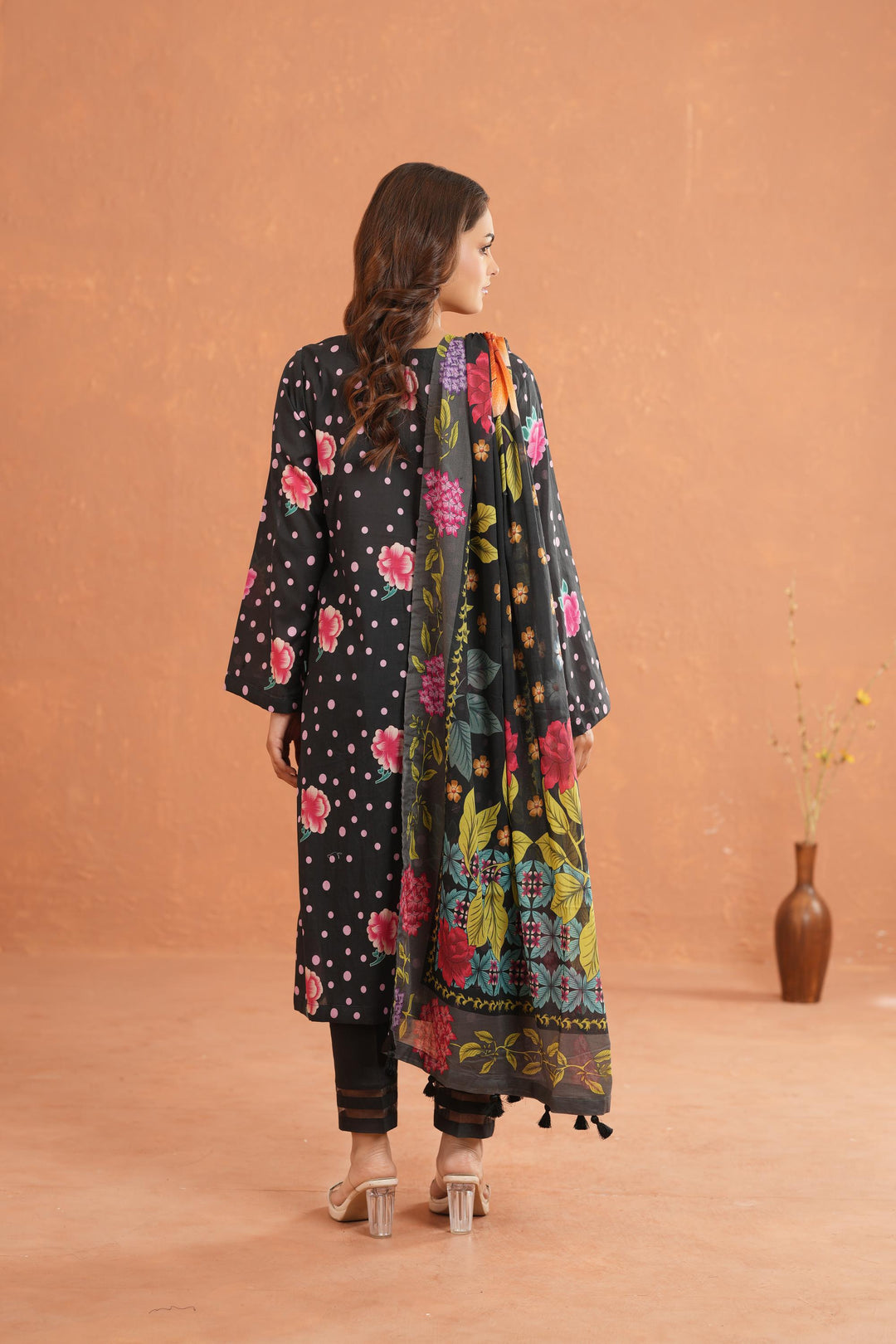 Lawn Black Stitched Suit - Nishat