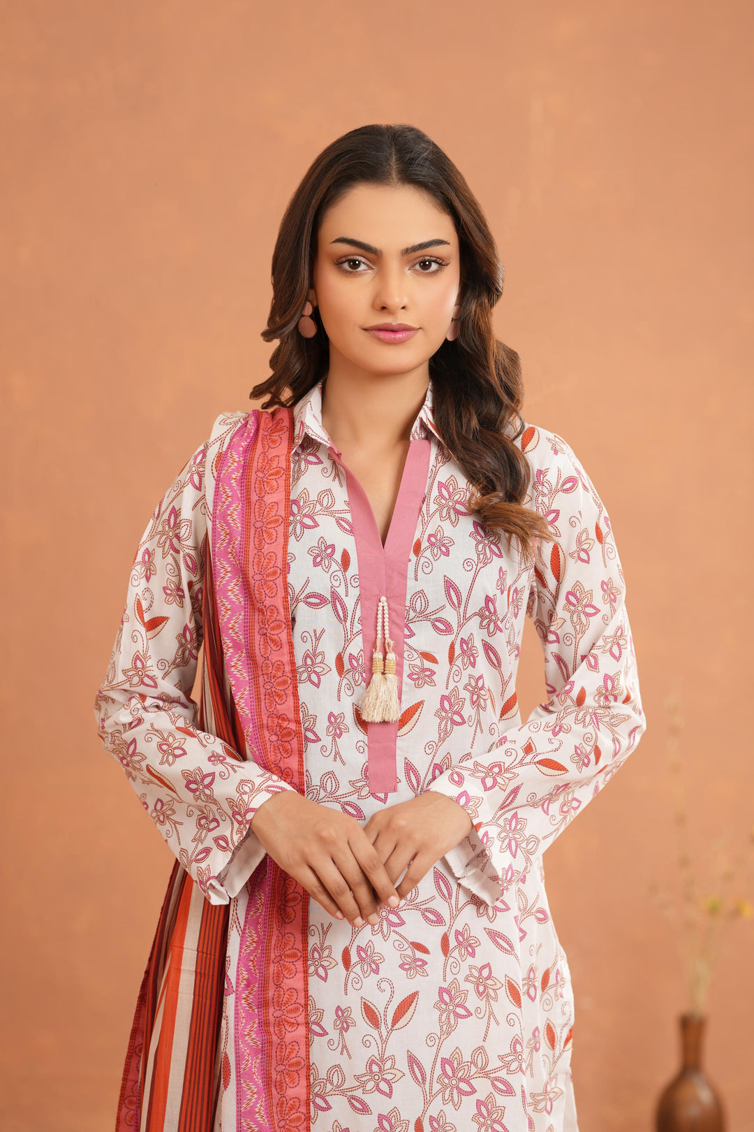 Lawn Beige Stitched Suit - Nishat
