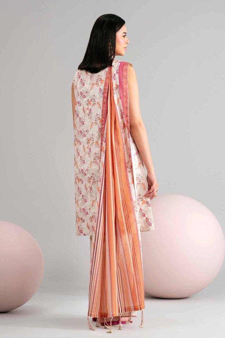 Lawn Beige Unstitched Suit - Nishat