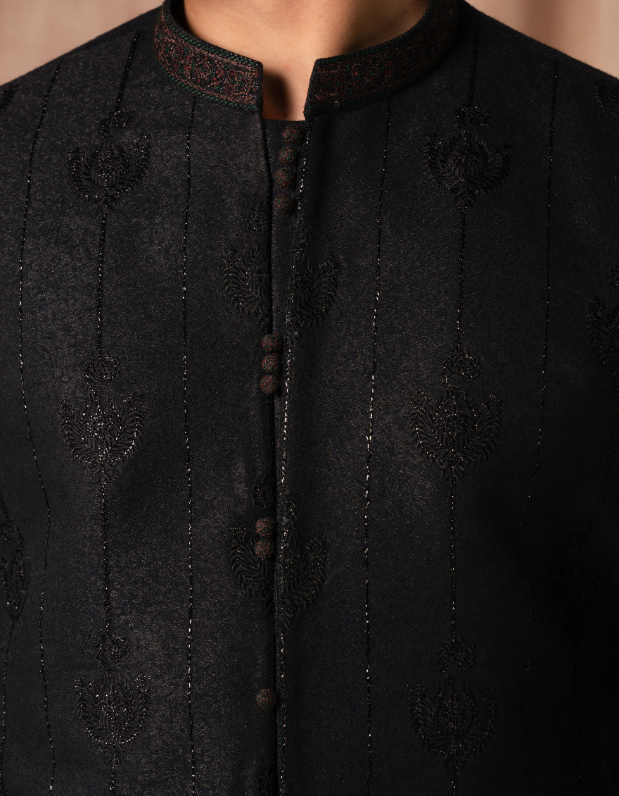 Blended Black Special Kurta - J. Junaid Jamshed