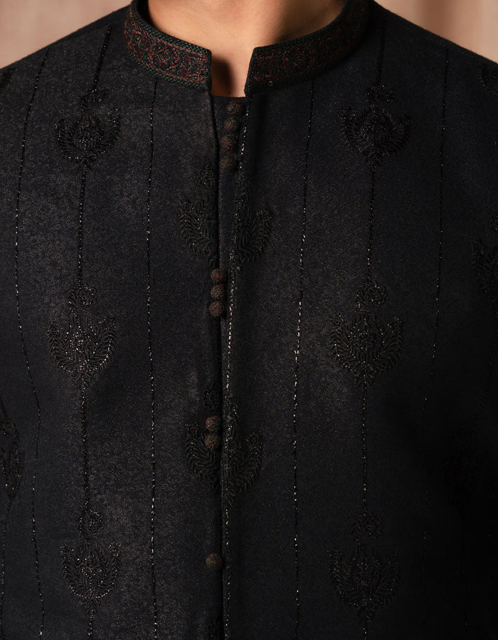 Blended Black Special Kurta - J. Junaid Jamshed