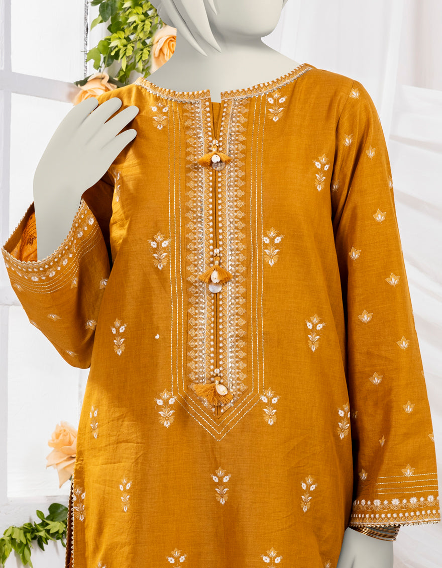 Lawn Brown 2 Piece Stitched Suit - J. Junaid Jamshed