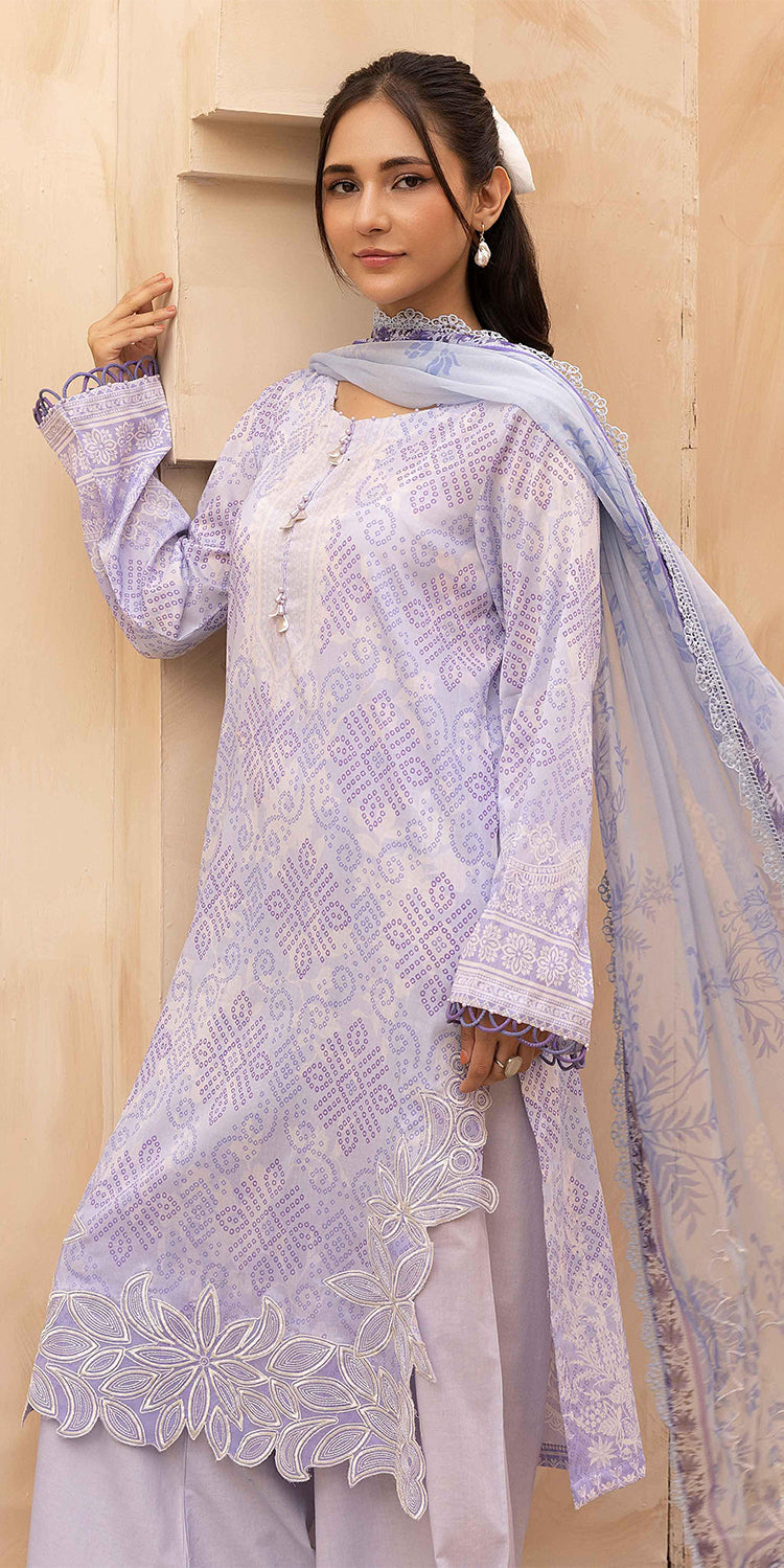 Lawn Lilac Stitched Suit - Kesariya Vol III by Nureh