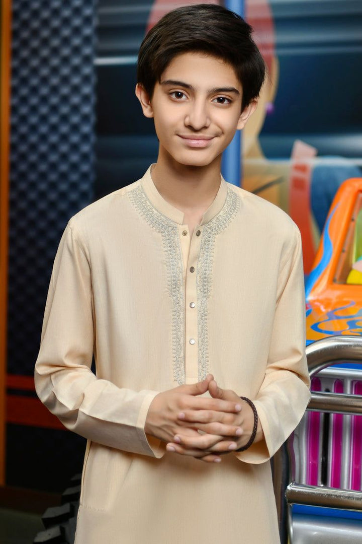 Blended Beige Kurta - J. Junaid Jamshed