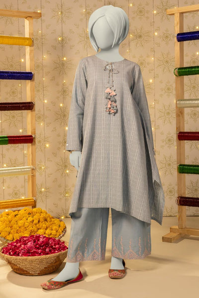 Dobby Blue Stitched Suit - J. Junaid Jamshed