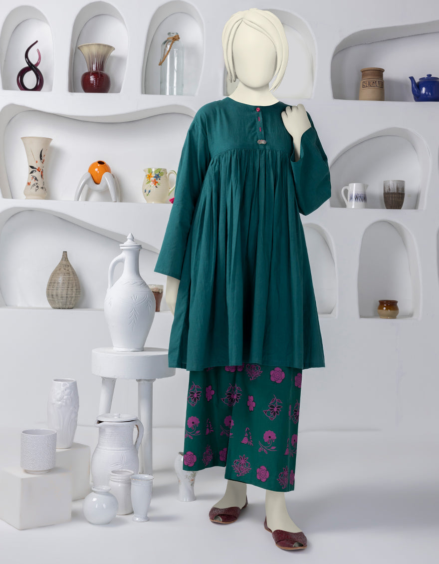 Lawn Green Stitched Suit - J. Junaid Jamshed