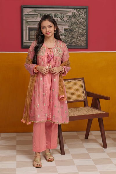 Banarsi Masuri Tea Pink Stitched Suit - Senorita