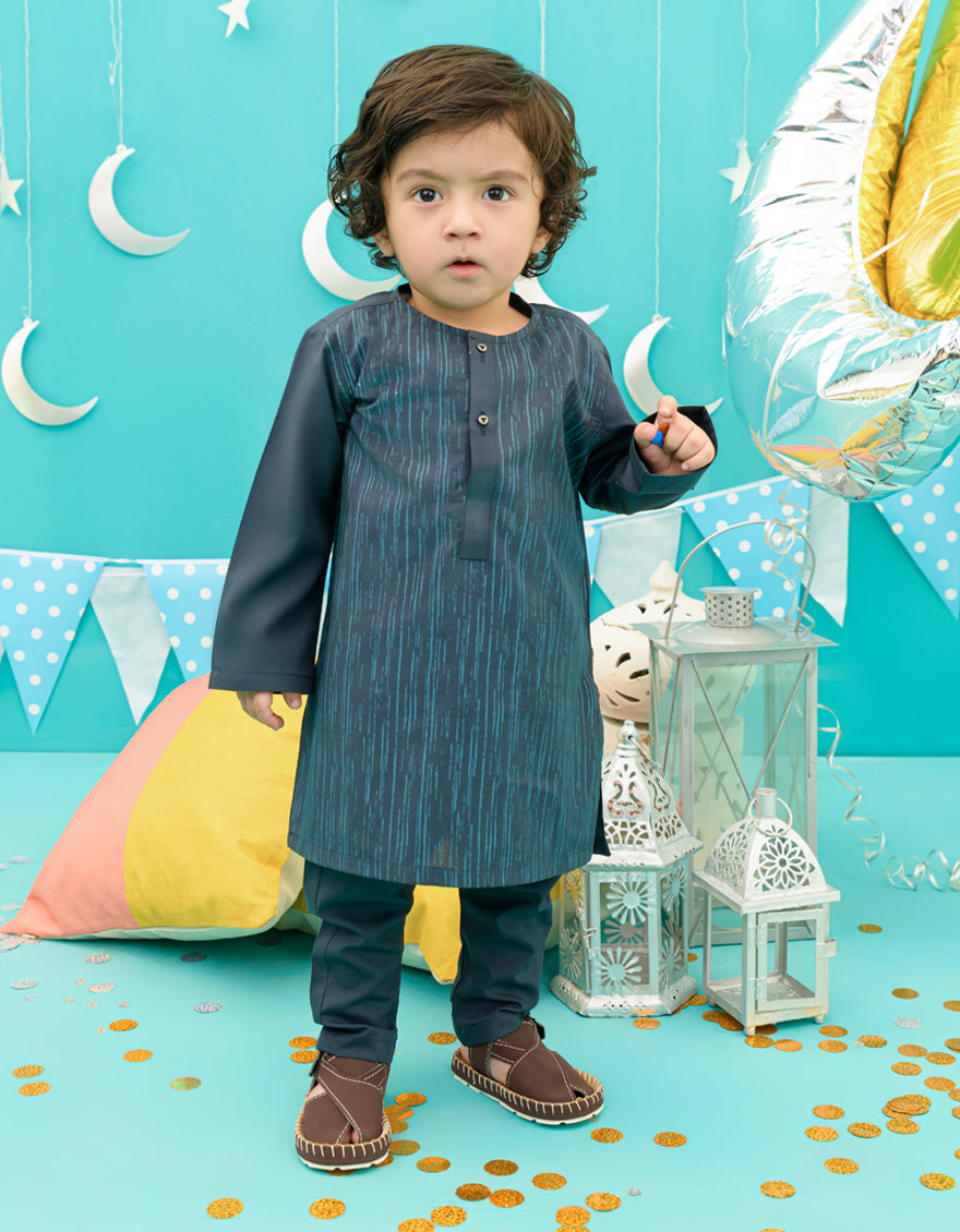 Blended Blue Kurta Pajama-J. Junaid Jamshed