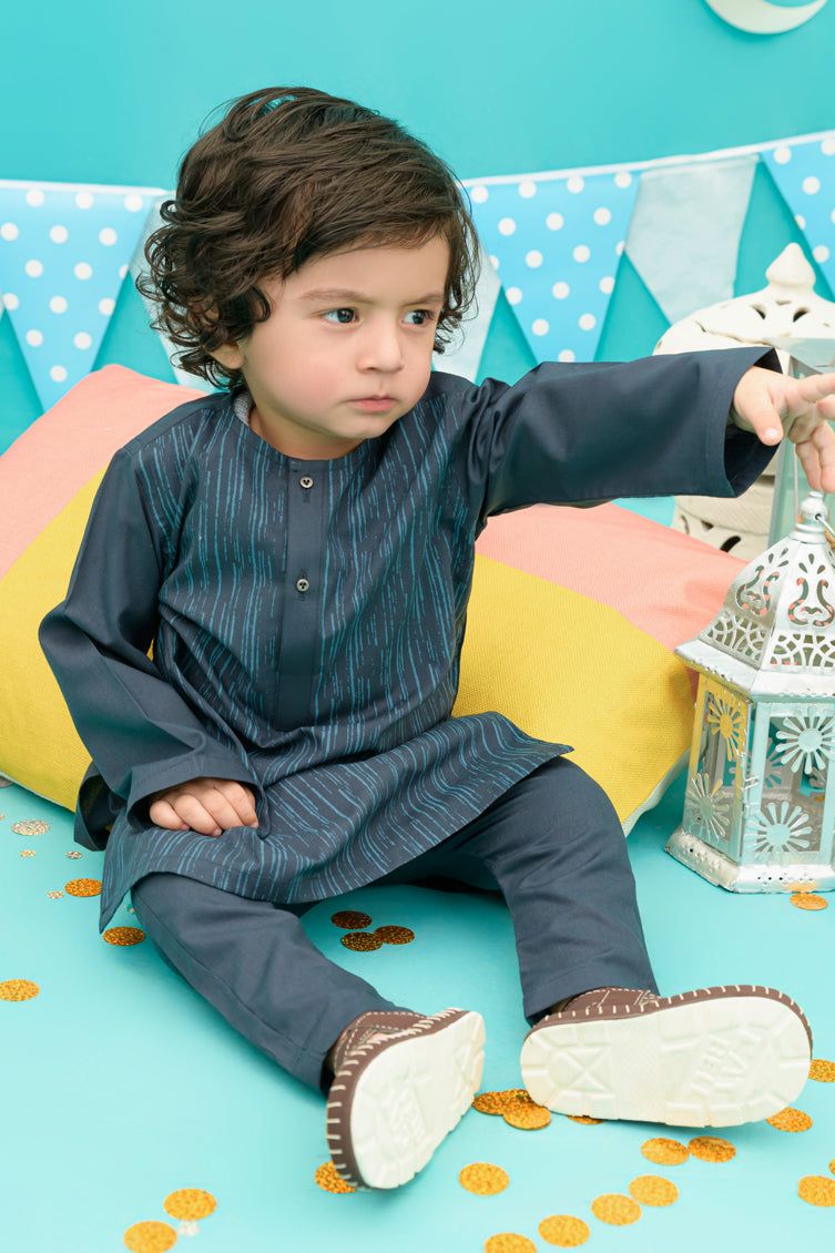 Blended Blue Kurta Pajama-J. Junaid Jamshed