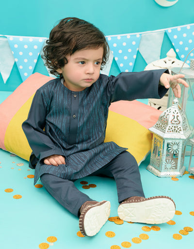 Blended Blue Kurta Pajama-J. Junaid Jamshed