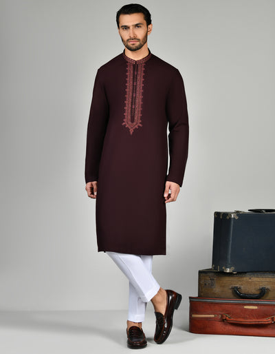 Cotton Brown Special Kurta - J. Junaid Jamshed