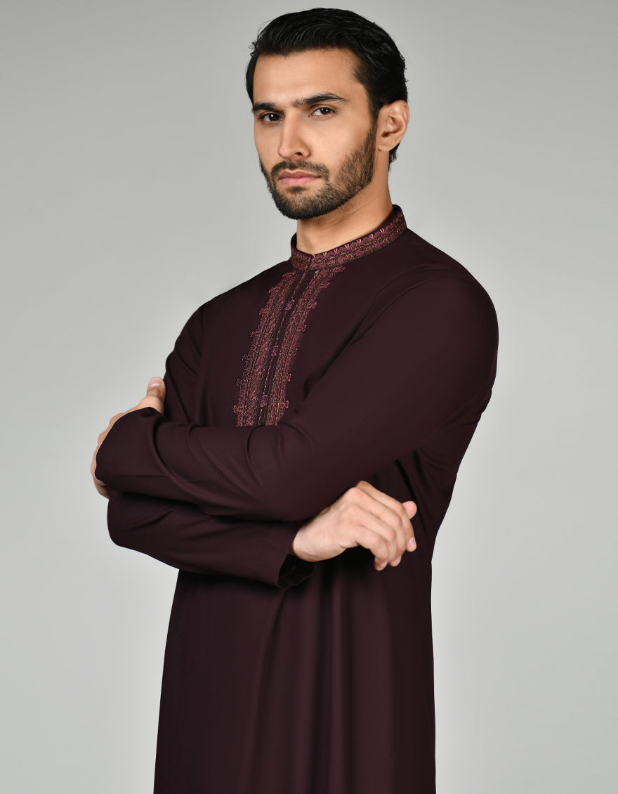 Cotton Brown Special Kurta - J. Junaid Jamshed