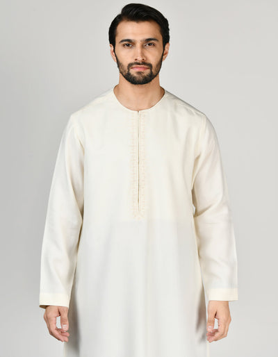 Blended White Jubba - J. Junaid Jamshed