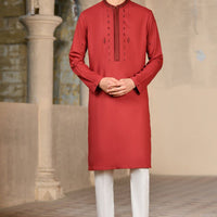 Blended Red Special Kurta - J. Junaid Jamshed