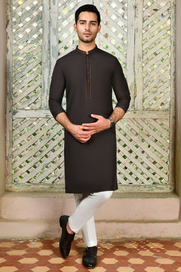 Blended Brown Special Kurta - J. Junaid Jamshed