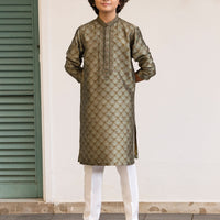 Polyester Green Special Kurta - J. Junaid Jamshed