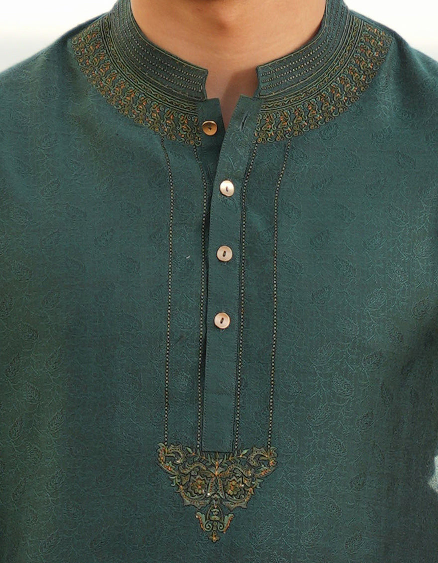 Blended Green Special Kurta - J. Junaid Jamshed