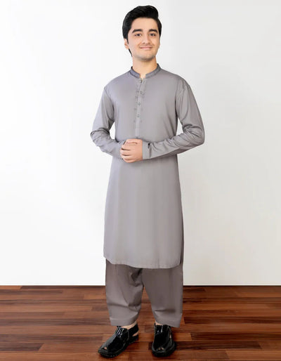 Cotton Mauve Kameez Shalwar - J. Junaid Jamshed