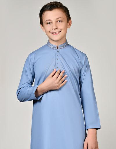 Cotton Pale Blue Shalwar Kameez - J. Junaid Jamshed