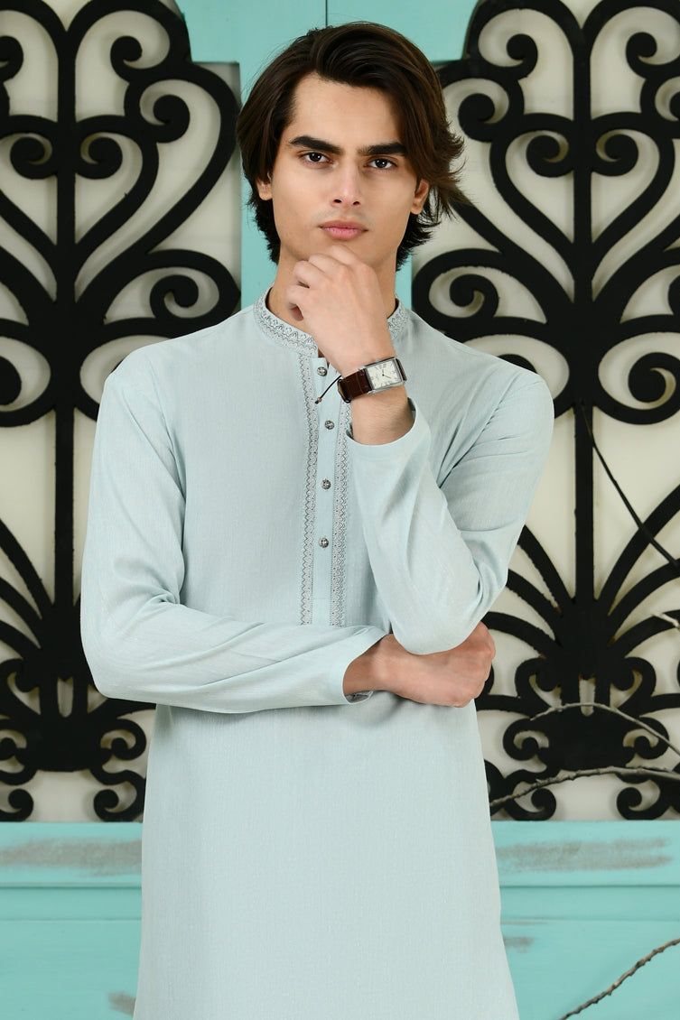 Blended Green Kameez Shalwar - J. Junaid Jamshed