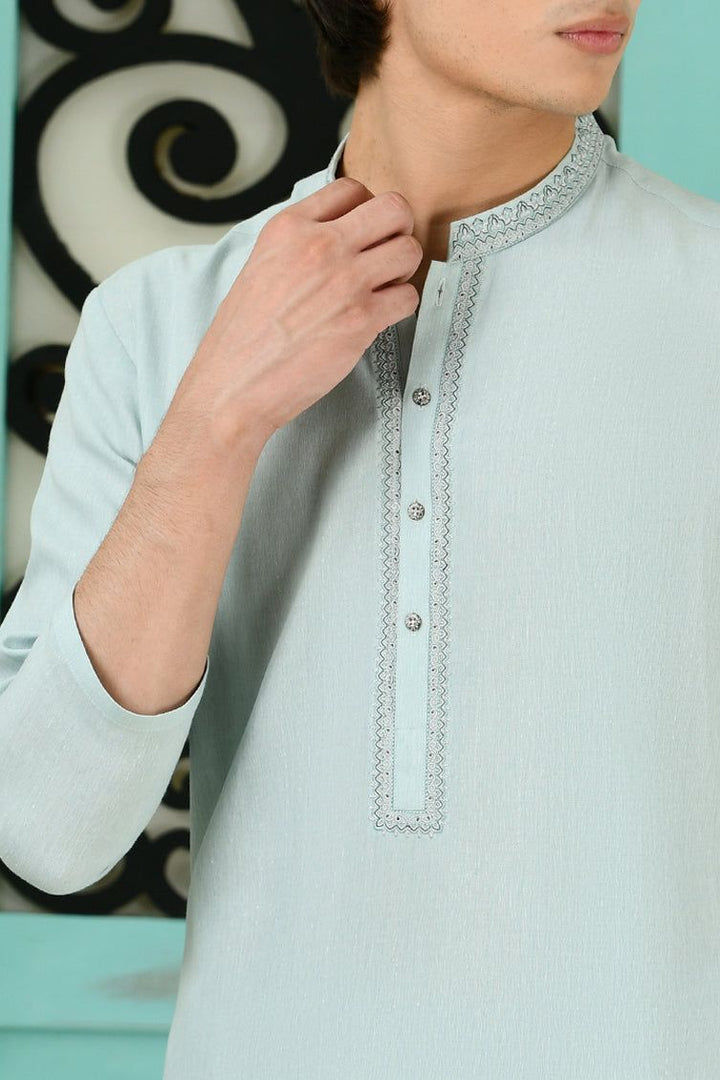 Blended Green Kameez Shalwar - J. Junaid Jamshed