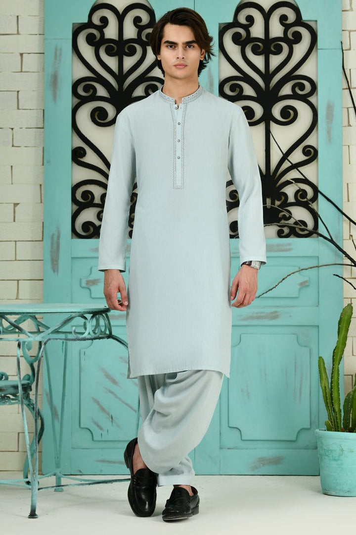 Blended Green Kameez Shalwar - J. Junaid Jamshed