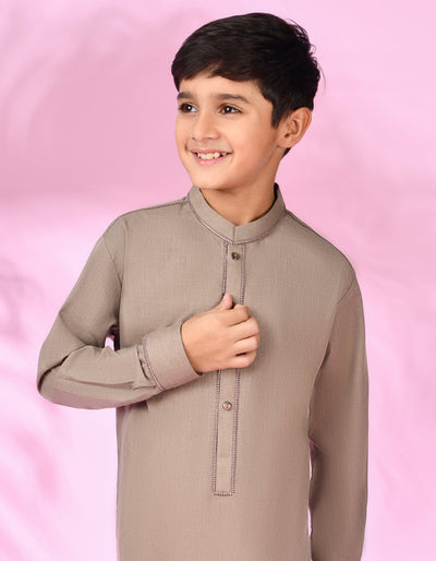 Blended Brown Kurta Trouser - J. Junaid Jamshed