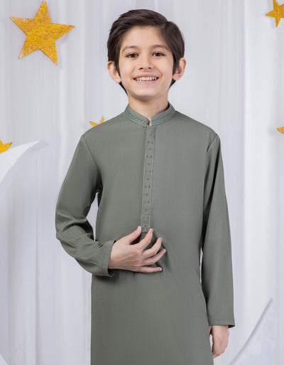 Blended Green Shalwar Kameez - J. Junaid Jamshed