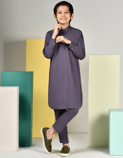 Blended Purple Kurta Trouser - J. Junaid Jamshed