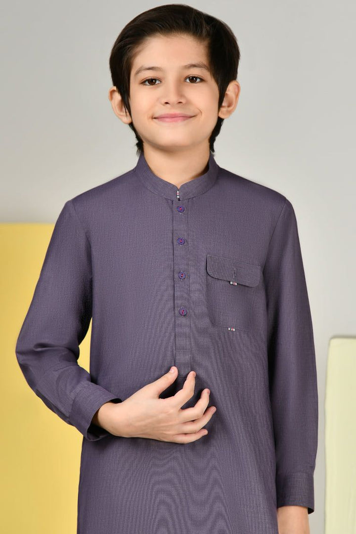 Blended Purple Kurta Trouser - J. Junaid Jamshed