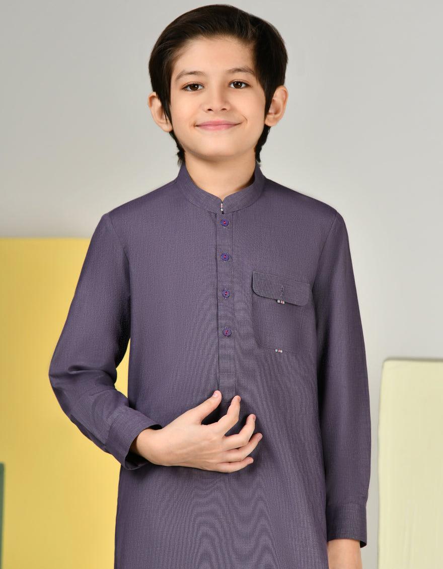 Blended Purple Kurta Trouser - J. Junaid Jamshed